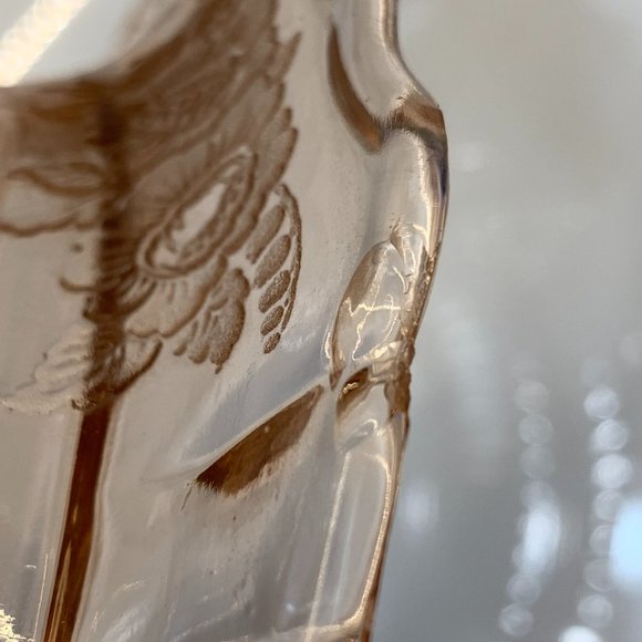 Charmed Pink Art Deco Depression Glass Bowl with Handles - Picture 16 of 16